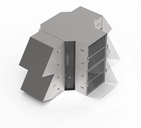 Hexagonal multi-compartment filter housing unit